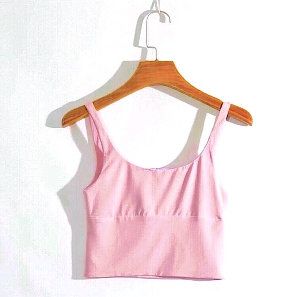 Pink square neck tank top - Picture 3 of 4